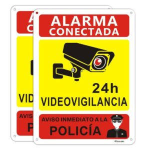 Cartel videovigilancia Señal Alarma Conectada Zona Videovigilada 24h