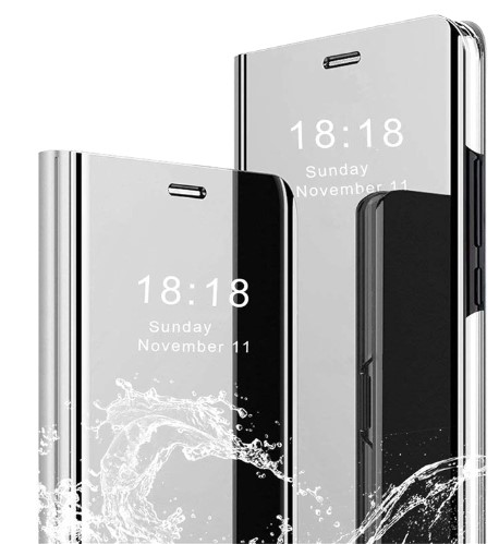 MLOTECH Funda para Samsung Galaxy S24 Carcasa con Cristal Templado Flip Clear View Translúcido Espejo Standing Cover Slim Fit Anti-Shock Anti-Rasguño Mirror Cubierta Varios colores