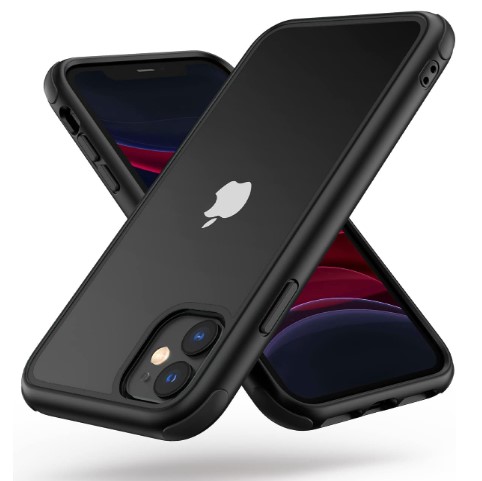 MobNano Funda para iPhone 11, Silicona Transparente PC/TPU Bumper Antigolpes Caso para iPhone 11 - Negro/Negro