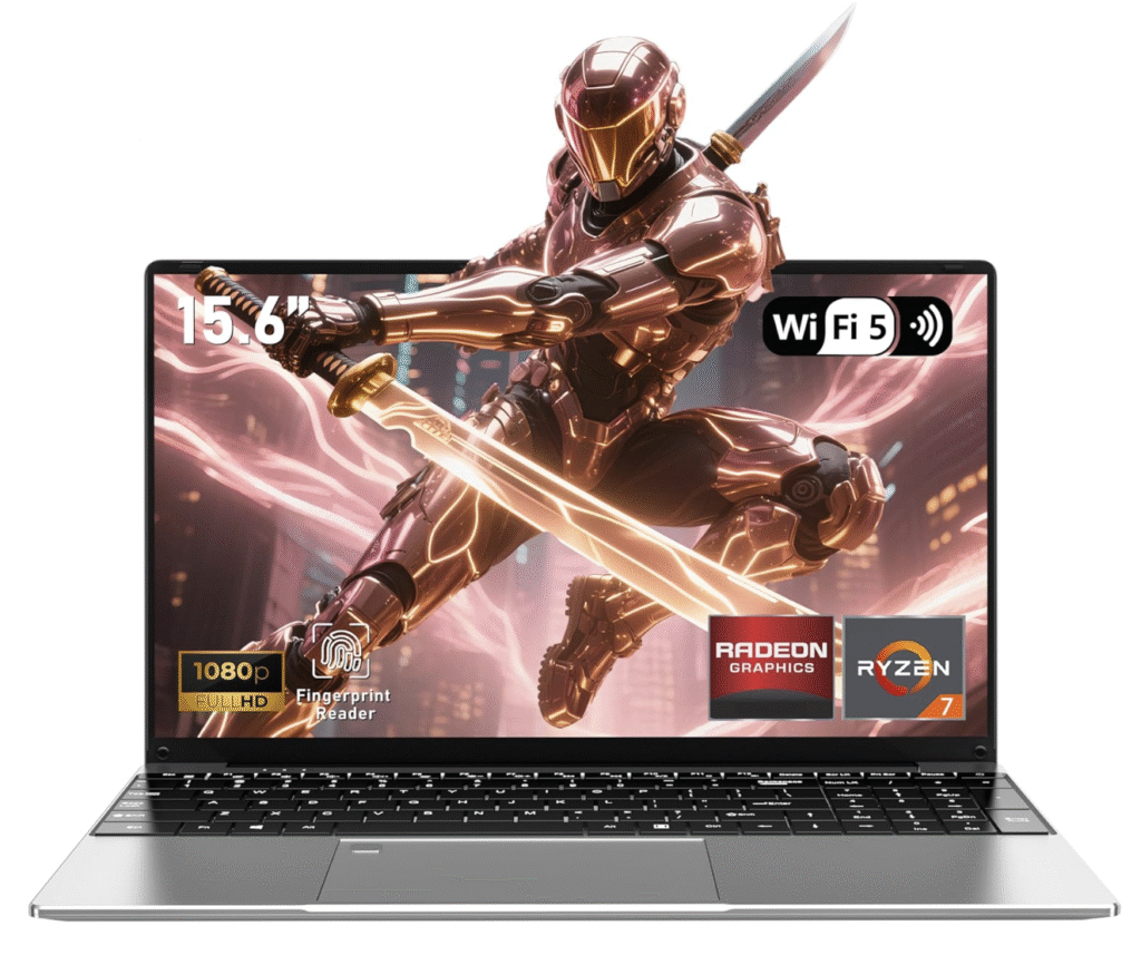 FUNYET 15.6 Pulgadas Ordenador Portátil Gaming,R7 5700U Win 11 Portátil,RAM 32GB SSD 1TB Laptop,Tastiera Retroilluminata,WiFi,6000AMH,HDMI